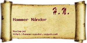 Hammer Nándor névjegykártya