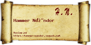 Hammer Nándor névjegykártya